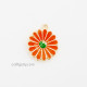 Enamel Charms 21mm - Flower #18 - Orange - 1 Charm