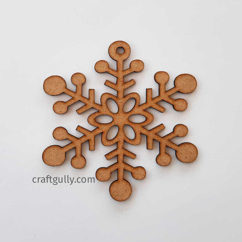 MDF Shapes #8 - 4inches - Snowflakes - Pack of 1