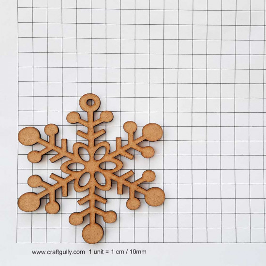 MDF Shapes #8 - 4inches - Snowflakes - Pack of 1