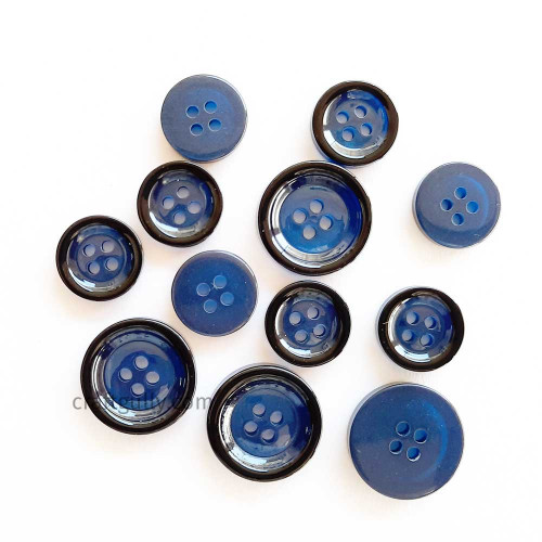Buttons #3 - Dark Blue - Pack of 12