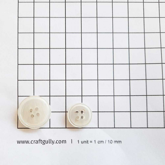 Buttons #6 - Ivory - Pack of 12