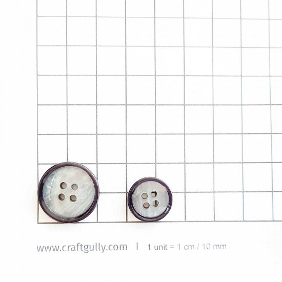 Buttons #7 - Vintage Grey - Pack of 12