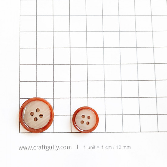 Buttons #10 - Dual Brown - Pack of 12