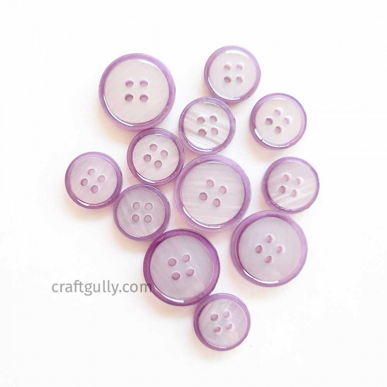 Buttons #13 - Lavender - Pack of 12