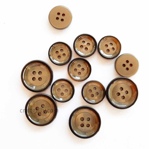 Buttons #14 - Sepia - Pack of 12