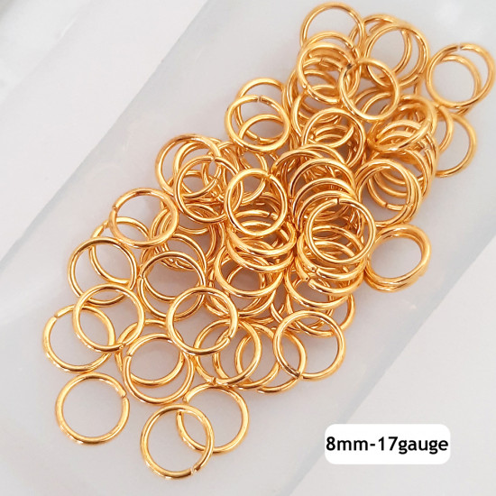 Jump Rings 8mm - 17g Golden Finish - 20gms