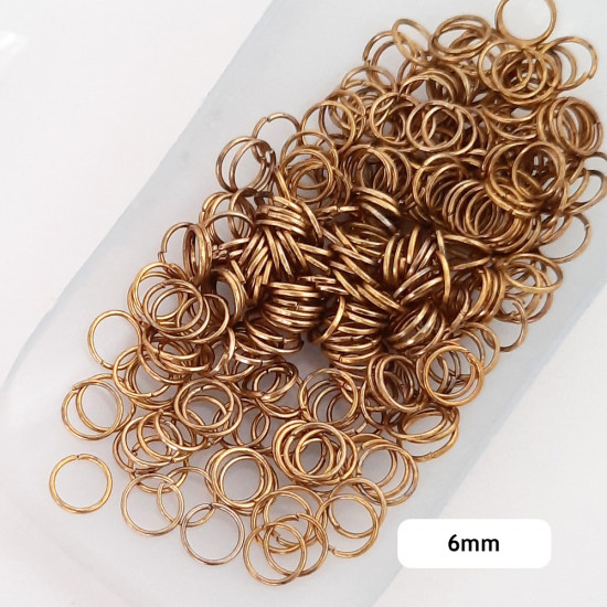 Jump Rings 6mm - 20g Dual Antique Golden - 20gms