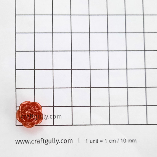 Acrylic Beads 14mm - Flower #11 Rose - Copper - 30 Beads