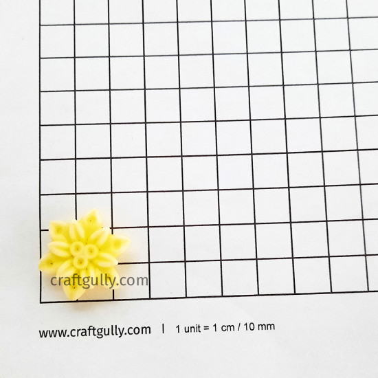 Acrylic Beads 26mm - Flower #14 Yellow Shaded - 20 Beads