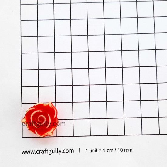 Acrylic Beads 21mm - Flower #15 Red Shaded - 20 Beads