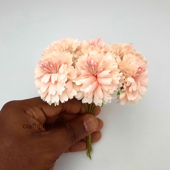 Fabric Flowers #7 - 45mm Shaded Baby Pink - 6 Flowers