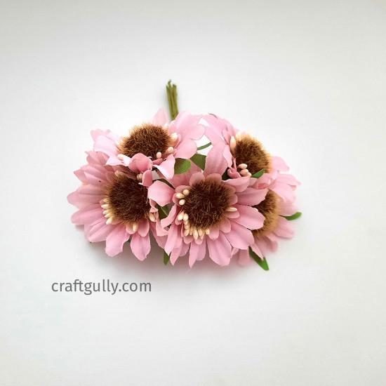 Fabric Flowers #11 - 50mm Light Pink - 6 Flowers
