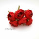 Fabric Flowers #15 - 28mm Red - 6 Flowers