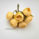 Fabric Flowers #16 - 28mm Yellow - 6 Flowers Fabric Flowers #16 - 28mm Yellow - 6 Flowers