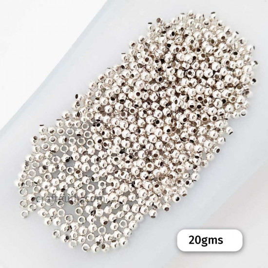 Crimp Beads 2mm Round - Silver Finish - 20gms