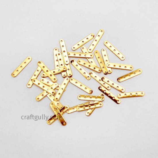 Spacer Bars #2 - Multi Strand 20mm - 5 Holes Golden - Pack of 50 Spacer Bars #2 - Multi Strand 20mm - 5 Holes Golden - Pack of 50