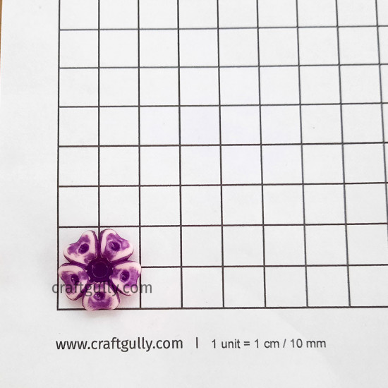 Flatback Acrylic 17mm Flower #10 - Assorted - Pack of 30