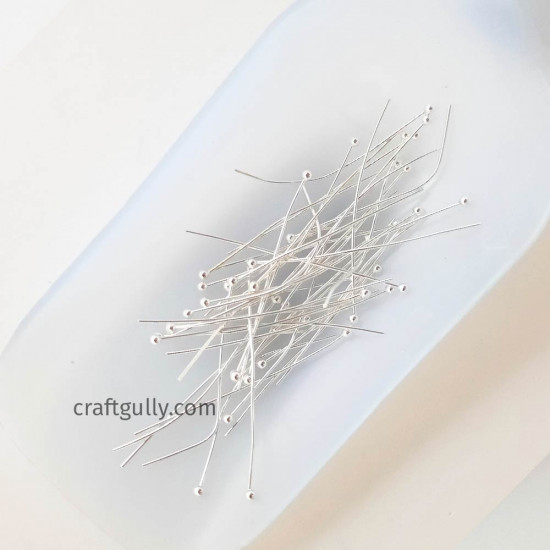 Ball Pins 40mm - Silver Finish - 10gms
