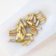 Metal Beads 10mm Design #20 - Tube Golden & Silver - 50 Beads