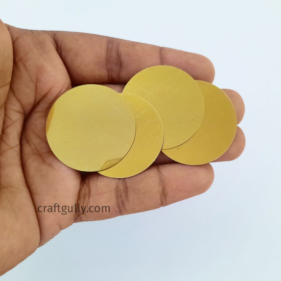 Sequins 32mm - Round Flat #12 - Golden - 10gms