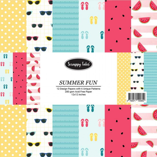 Pattern Papers 12x12 - Summer Fun - Pack of 12