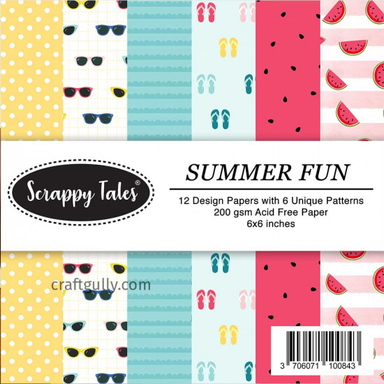 Pattern Papers 6x6 - Summer Fun - Pack of 12