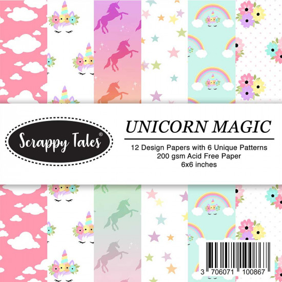 Pattern Papers 6x6 - Unicorn Magic - Pack of 12
