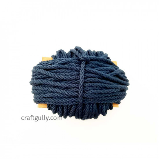 Cotton Macrame Cords 4mm Twisted - Midnight Blue - 20 meters