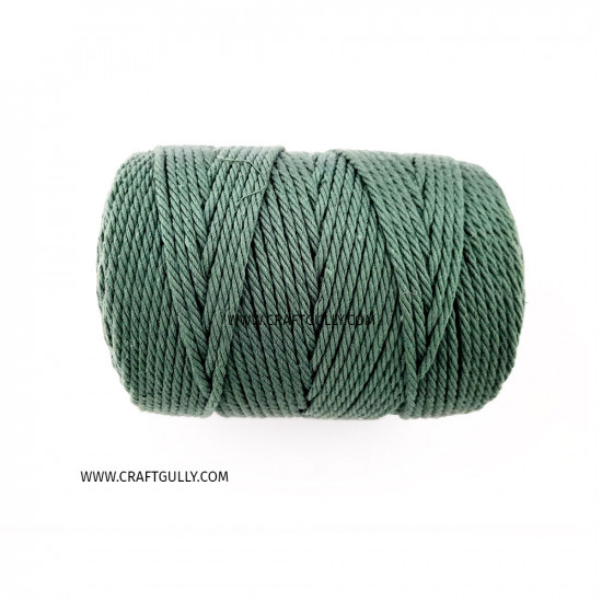 Cotton Macrame Cords 4mm Twisted - Dark Green - 20 meters