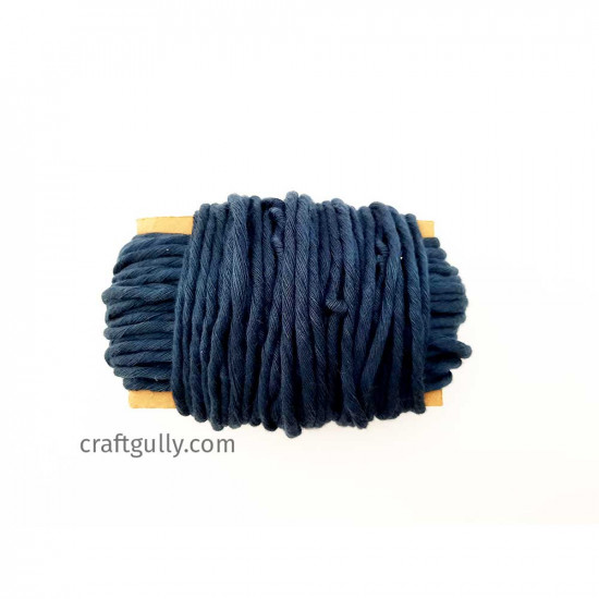 Cotton Macrame Cords 3mm Single Strand - Midnight Blue - 20 meters