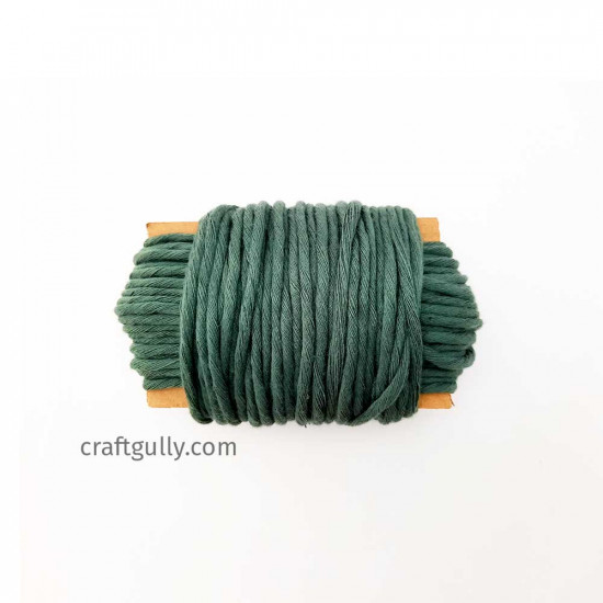 Cotton Macrame Cords 3mm Single Strand - Dark Green - 20 meters