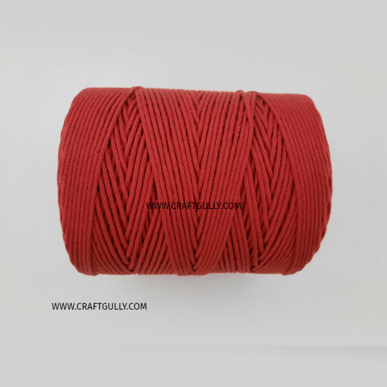 Cotton Macrame Cords 2mm Twisted - Red #2 - 20 meters