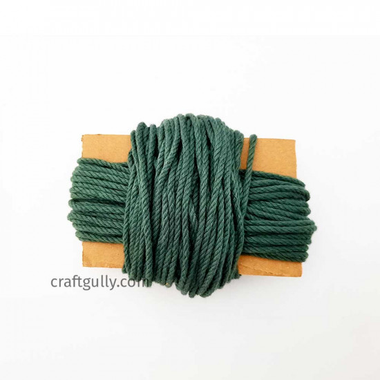 Cotton Macrame Cords 2mm Twisted - Dark Green - 20 meters