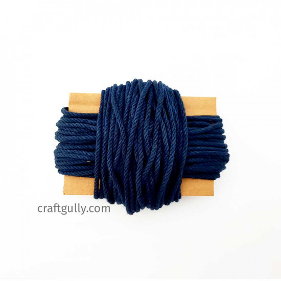 Cotton Macrame Cords 2mm Twisted - Midnight Blue - 20 meters