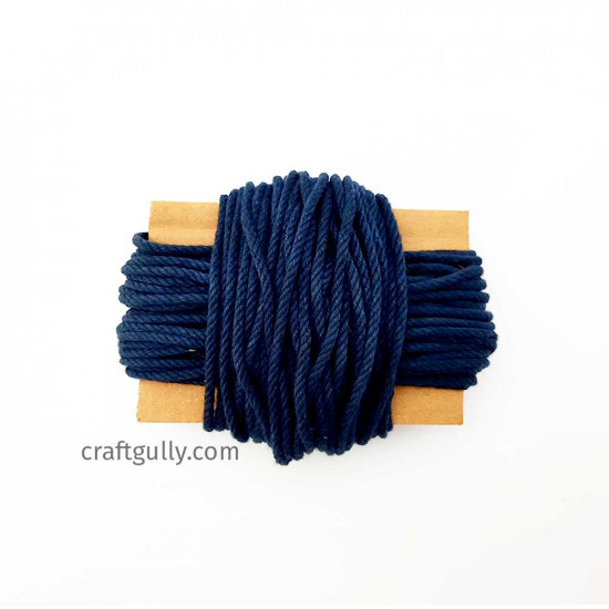 Cotton Macrame Cords 2mm Twisted - Midnight Blue - 20 meters