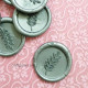 Wax Seals #2 - 32mm Leaves - Silver - 5 Seals