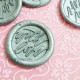 Wax Seals #4 - 32mm With Love - Silver - 5 Seals