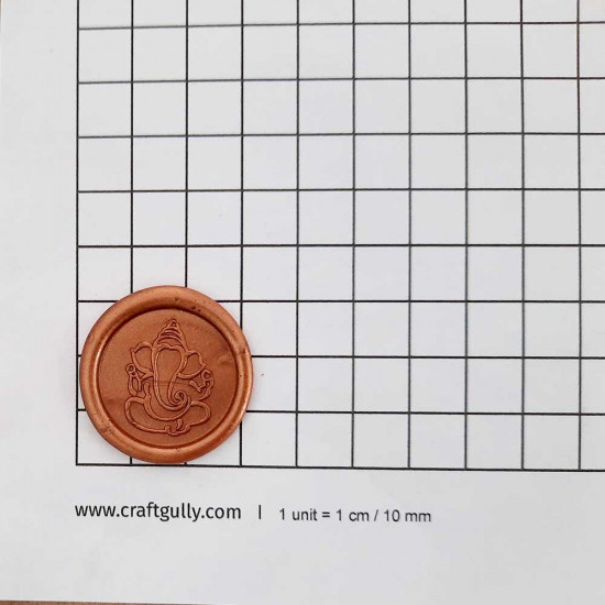 Wax Seals #6 - 32mm Ganapati - Antique Golden - 5 Seals