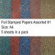 Foil Stamped Papers A4 - Assorted #1 - Pack of 5