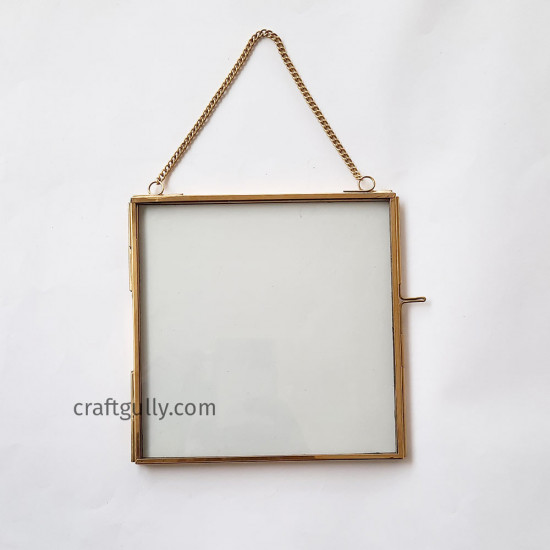 Floating Frames #2 - 6inches Square Golden Finish - 1 Frame