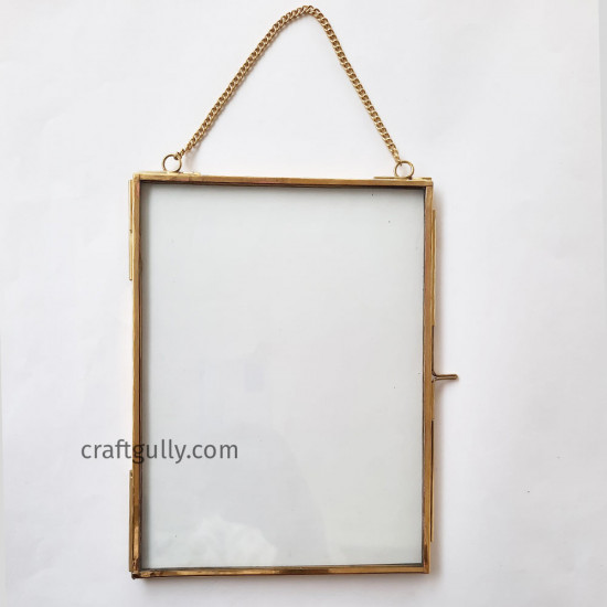 Floating Frames #3 - 6x8inches Rectangle Golden Finish - 1 Frame