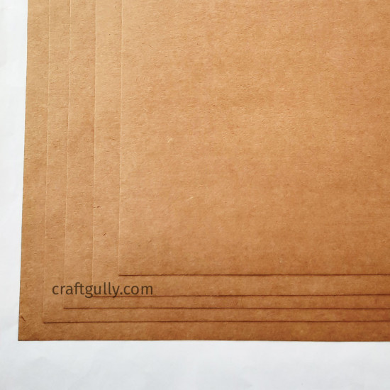 CardStock 12x12 - Brown Kraft 220gsm - 5 Sheets