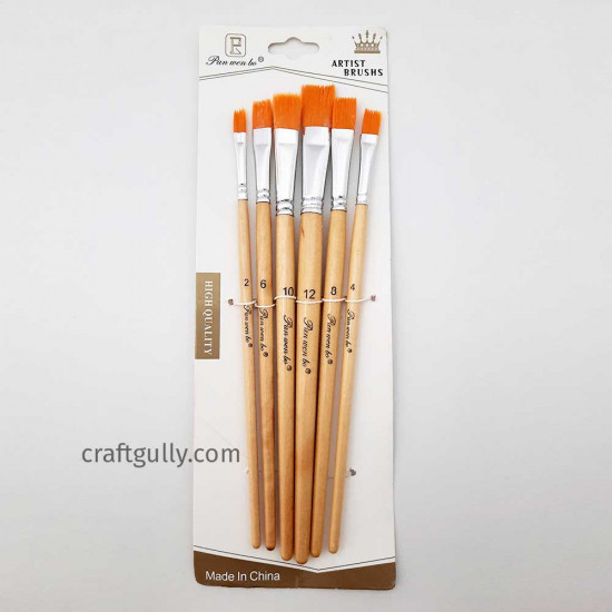 Brushes - Flat #6 - Set Of 6