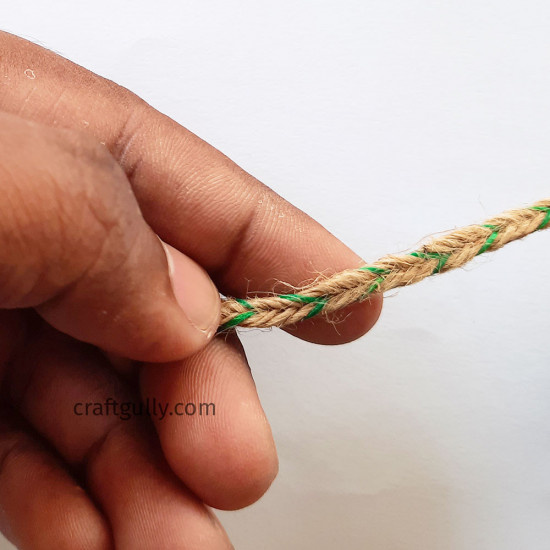 Jute String #4 - 4mm Natural & Green - 3 Meters