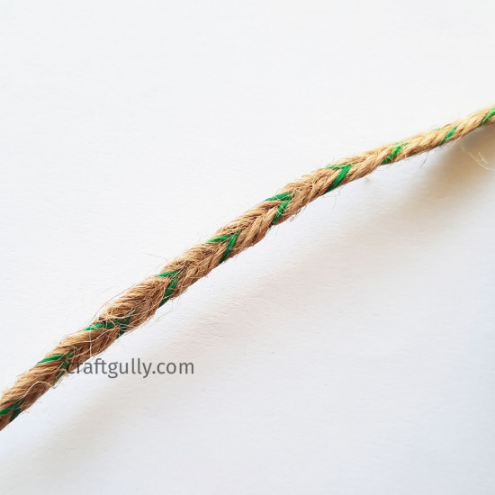 Jute String #4 - 4mm Natural & Green - 3 Meters