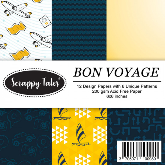 Pattern Papers 6x6 - Bon Voyage - Pack of 12