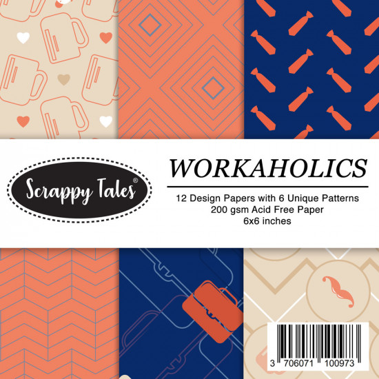 Pattern Papers 6x6 - Workaholics - Pack of 12
