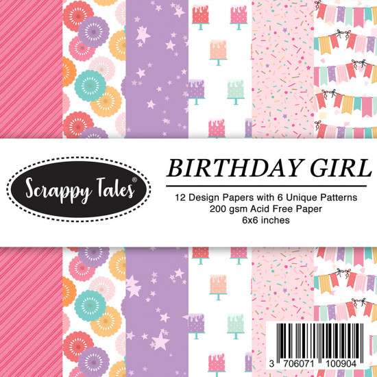 Pattern Papers 6x6 - Birthday Girl - Pack of 12