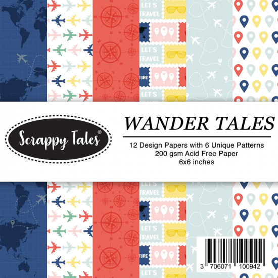 Pattern Papers 6x6 - Wander Tales - Pack of 12