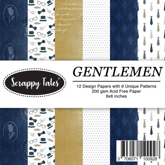 Pattern Papers 6x6 - Gentlemen - Pack of 12